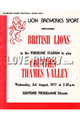 Counties-Thames Valley v British Lions 1977 rugby  Programmes
